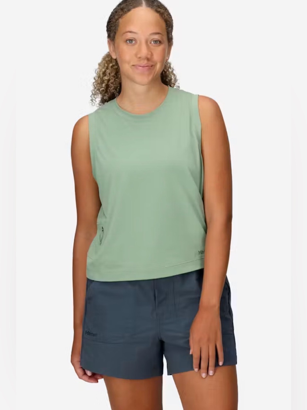 Marmot Women's AirExchange UPF 50 High-Neck Tank Agate Green Size Medium